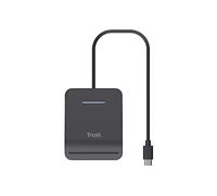 Trust Primo Lettore Smart Card USB-C DNI, Conforme con FIPS 201, FIPS TAA e ISO 7816 Classe A/B/C, Identificazione Personale, Lettore Carta Identita Elettronica, Cavo di 100 cm, Nero