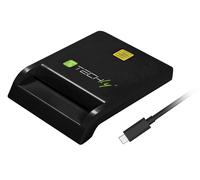 Techly Lettore/Scrittore di Smart Card USB-C™ Compatto Nero