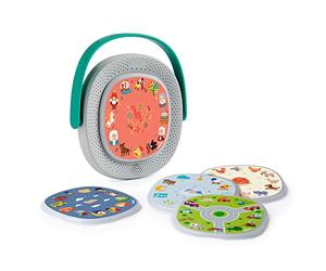 Lettore TIMIO + 5 dischi | Ascolta fiabe, storie, musica e filastrocche | Impara numeri, lettere e animali | 8 lingue incluse | Per bambini dai 2 ai 6 anni