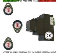 Lettore Trasponder 3 TAG x Centrale Unisat Modulo LAN Universale RJ45 Inseritore