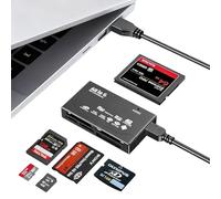 Lettore USB Scheda di memoria All-in-One 6 in 1, adattatore multi-card esterno compatibile CF SD SDHC XD MS M2 TF, lettore di schede plug and play ad alta velocità 480 Mbps, per PC Windows e Mac OS