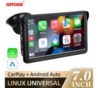 Lettore video multimediale per autoradio Hippcron da 7 pollici Carplay wireless e touch screen universale portatile Android Auto wireless