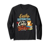 Lettori Carini Facilmente distratti da Gatti e Libri Adorabili Maglia a Manica