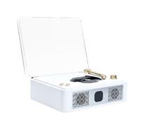 Lettori CD da tavolo Bluetooth per la casa, altoparlanti integrati, jack per cuffie ricaricabili, lettore vintage bianco