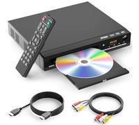 Lettori DVD per TV con HDMI, riproduce tutte le regioni e i formati, lettore CD per la casa, supporta video 1080P / CD / DVD / VCD / JPEG / USB, telecomando, cavi HDMI e RCA inclusi