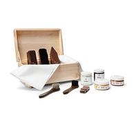 Lettro Kit Box Completo per Cura delle Scarpe in Pelle, Set di Spazzole in Crine di Cavallo e Kit per Pulizia di Scarpe e Stivali con Confezione Regalo