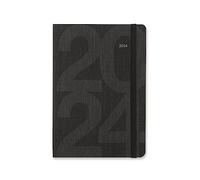 LETTS Blocco A5 settimana su 2 pagine (multilingue) Black 2024