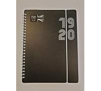 LETTS Calendario scolastico Black A5, 1 settimana su 2 pagine, bianco 2019/20