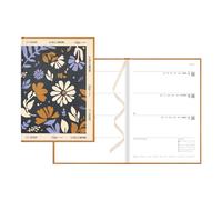 Letts La Belle Nature - Agenda settimanale/mensile, formato A5, vista settimanale, da agosto a luglio, rilegatura cucita, copertina rigida testurizzata, multilingue, blu