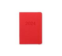 LETTS Memo A6 settimana su 2 pagine (multilingue) Red 2024