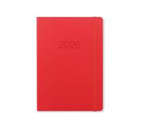 Letts of London Agenda 2026 con visualizzazione settimanale, formato A5, colore rosso, 26-080267