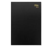 Letts of London Agenda settimanale 2025, formato A4, colore nero
