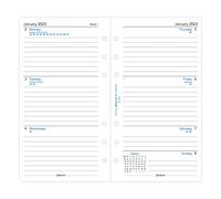 Letts of London Filofax - Agenda 2023, motivo settimanale, a due pagine, colore: Bianco