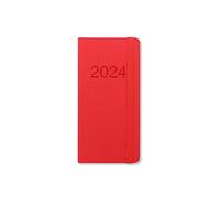 Letts of London Memo Slimline Settimana su 2 pagine multilingue Red 2024