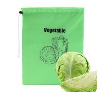 Lettuce Keeper for Refrigerator, Fresh Produce Storage Pouch, Tomato Preserver Bag, Breathable Drawstring Design, Moisture Control Fabric, 2-Pack Green, Home Kitchen Cafe Camping