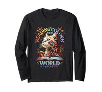 Lettura Colori Il nostro mondo Estate Lettura Libro Colorful Cat Maglia a Manica