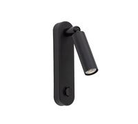 Lettura con Interruttore Metallo G9 H:22 CM Orientabile Nero Lampada Parete