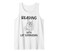 Lettura con la supervisione del Gatto Umorismo Gatti Canotta