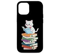 Lettura del gatto sveglio leggere libri colorati Lettori donne, uomini, bambini Custodia per iPhone 12/12 Pro