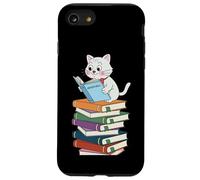 Lettura del gatto sveglio leggere libri colorati Lettori donne, uomini, bambini Custodia per iPhone SE (2020) / 7/8