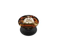 Lettura del libro streghe cane maltese Halloween PopSockets PopGrip Adesivo