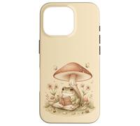 Lettura della rana nella foresta sotto i funghi Custodia per iPhone 16 Pro