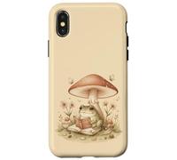 Lettura della rana nella foresta sotto i funghi Custodia per iPhone X/XS