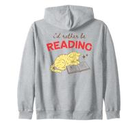 Lettura di Gatti Libro Amante Biblioteca Libro Cat Mom Reader Art Felpa con Cappuccio