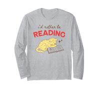 Lettura di Gatti Libro Amante Biblioteca Libro Cat Mom Reader Art Maglia a Manica