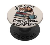 Lettura di topi di biblioteca per gatti e libri vietati PopSockets PopGrip Adesivo