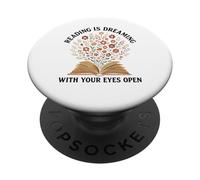 Lettura è sognare libro fiori vintage retrò bibliotecario divertente PopSockets PopGrip Adesivo