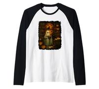 Lettura fantasma con gatti nella biblioteca infestata Maglia con Maniche Raglan