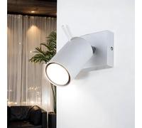 Lettura Spot GU10 Bianco con Interruttore Piccolo Metallo Lampada Parete Faretto