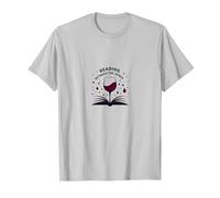 Lettura tra Il Libro dei Vini e L'Arte degli Amanti del Vino Maglietta, Uomo, Argento, 3XL