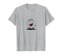 Lettura tra Il Libro dei Vini e L'Arte degli Amanti del Vino Maglietta, Uomo, Grigio Melange, 4XL