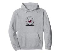 Lettura tra Libro dei Vini e Arte degli Amanti del Vino Felpa con Cappuccio, Unisex per Adulti, Grigio Melange, L