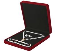 LETURE Set di gioielli in velluto, scatola regalo in velluto per bracciali, collane, orecchini e anelli (rosso)