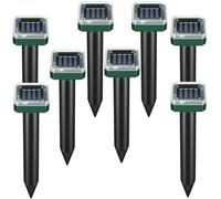 Letyet Confezione da 8 repellenti per talpe ad energia solare, ad ultrasuoni, per prati e giardini, impermeabili, deterrenti per scoiattoli, arvicole, marmotte, marmotte, serpenti (verde scuro)