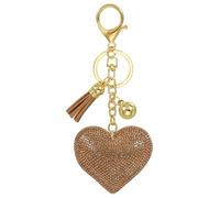 LETYJECKY - Portachiavi donna a forma di cuore con strass glitter, Accessorio elegante per borsa donna, Portachiavi per Auto, Regalo compleanno donna, Idee regalo amica, Idee regalo donna (Champagne)