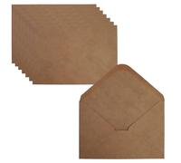 Leucasa 60 Pezzi Buste Lettere B6-17,5X12,5cm 130 g/m²Marrone Buste Matrimonio con Colla Umidaper Biglietti d'auguri, Matrimonio, Laurea, Doccia per Bambini, Feste, Inviti