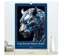 Leuchtend blaue Kraft (hochwertiger Premium Wandkalender 2026 DIN A2 hoch), Kunstdruck in Hochglanz: Das blaue Leuchten der Science Fiction Zukunft