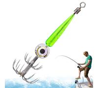 Leuchtende Tintenfisch-Jig-Haken, Tintenfisch-Jig-Haken mit Licht-LED | Tintenfischhaken Wasserdichtes - beim Angeln erhöhen, Unterwasser-Köderlicht, Tintenfisch-Jig-Haken-Set, elektronischer