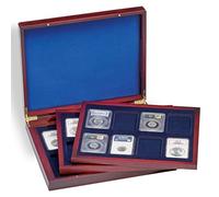 Leuchtturm 309278 Astuccio per Monete VOLTERRA DE Luxe - 24 campi Quadrati per lastre/Capsule per Monete rettangolari - 3 Inserti