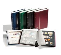 Leuchtturm 310289 Album per la Raccolta dei francobolli Comfort - DIN A4, 64 Pagine, Strisce di Vetro, Copertina Imbottita - Nero