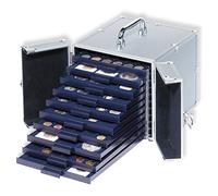 Leuchtturm 315842 Alu-Case Cargo S 10 - Portamonete per 10 contenitori di Monete Smart - 203 x 213 x 280 - Argento