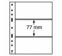 Leuchtturm 316307 Buste in plastica Optima con 3 Strisce Orizzontali, 202 x 252 mm, Senza plastificanti e acidi - Nero, Confezione da 10