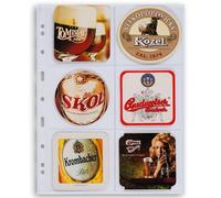 Leuchtturm 316604 Manicotti in plastica Grande - con 6 Tasche Manicotti 10,6 x 9,8 cm per tappetini per Birra, Confezione da 5, 24,2 x 31,2 cm