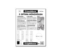 Leuchtturm 319236 Manicotti per Monete Optima 34, 24 Scomparti Trasparenti per Monete Fino a 34 mm di Diametro - Confezione da 5