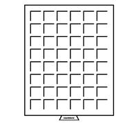 Leuchtturm 322045 Cofanetto per Monete 30 x 30 mm - 48 Scomparti Quadrati per Monete e Coperchio a Forma di Champagne - Color Fumo