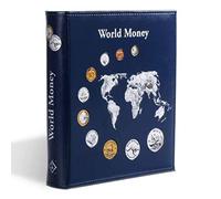 Leuchtturm 323813 Album per Monete Optima World Money- incl. 5 astucci per Monete con Ø 42, 27, 20, 34 mm - Blu